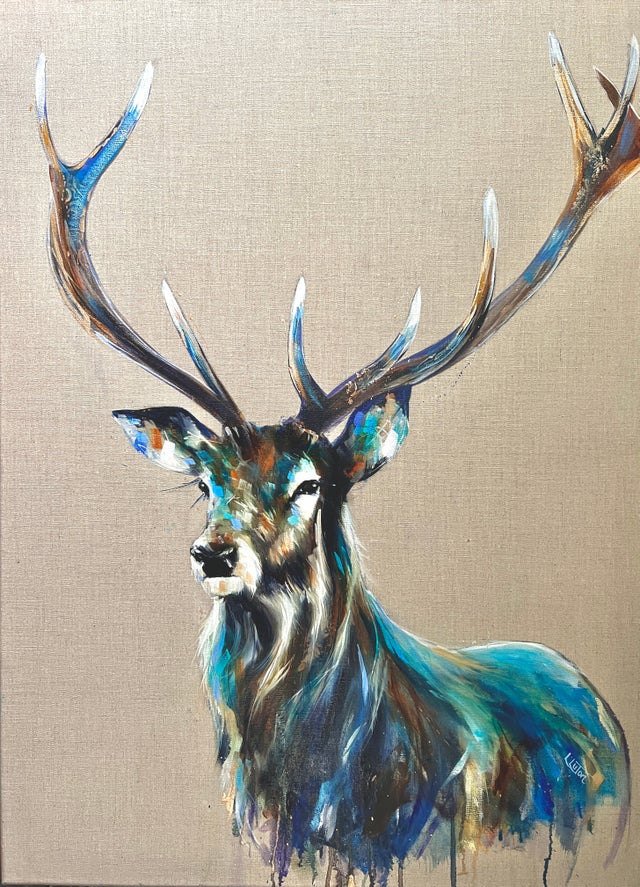 Montegue Stag painting by Louise Luton